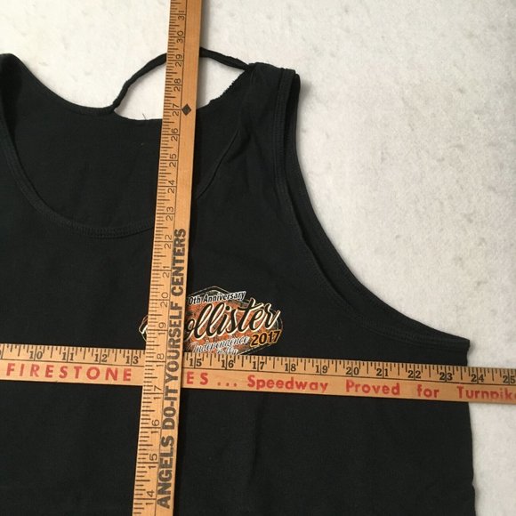 #L 70th Anniversary Hollister Independence Rally 2017 T Shirt Top Tank Black - Picture 4 of 9